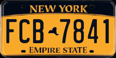 NY license plate FCB7841