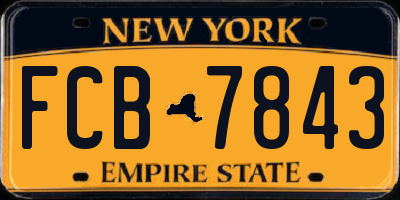 NY license plate FCB7843
