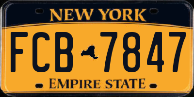 NY license plate FCB7847
