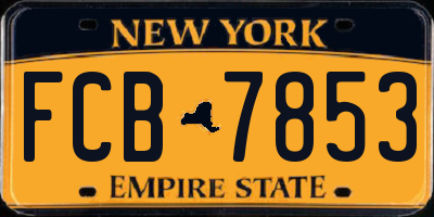 NY license plate FCB7853