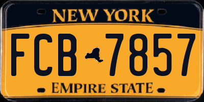 NY license plate FCB7857
