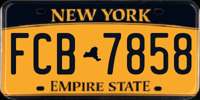 NY license plate FCB7858