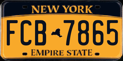 NY license plate FCB7865