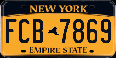 NY license plate FCB7869