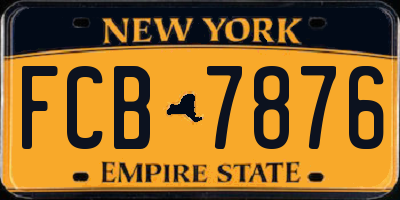 NY license plate FCB7876