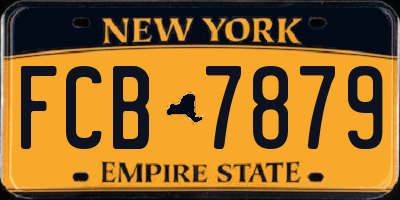 NY license plate FCB7879
