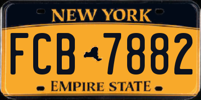 NY license plate FCB7882