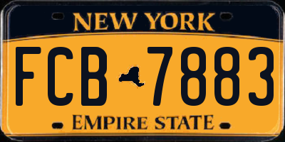 NY license plate FCB7883