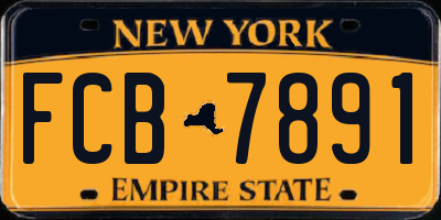NY license plate FCB7891