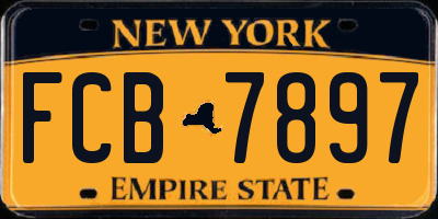 NY license plate FCB7897