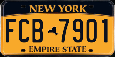 NY license plate FCB7901