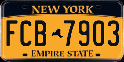 NY license plate FCB7903