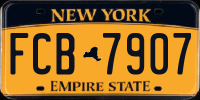 NY license plate FCB7907