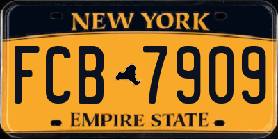 NY license plate FCB7909