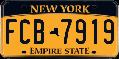 NY license plate FCB7919