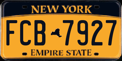 NY license plate FCB7927