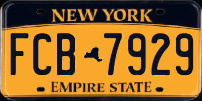 NY license plate FCB7929