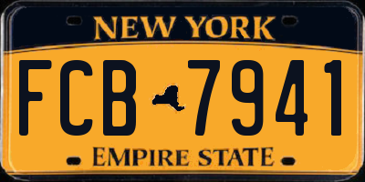 NY license plate FCB7941