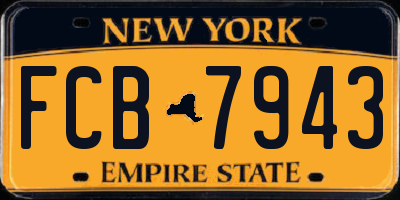 NY license plate FCB7943