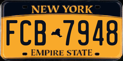 NY license plate FCB7948
