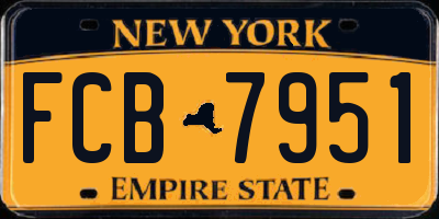 NY license plate FCB7951