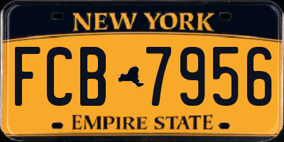 NY license plate FCB7956