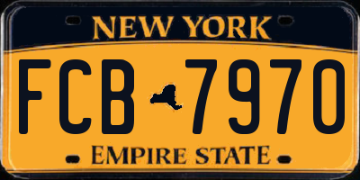 NY license plate FCB7970