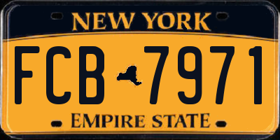 NY license plate FCB7971