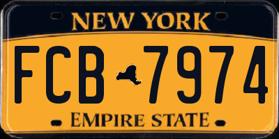 NY license plate FCB7974