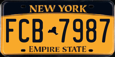 NY license plate FCB7987
