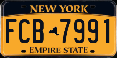 NY license plate FCB7991