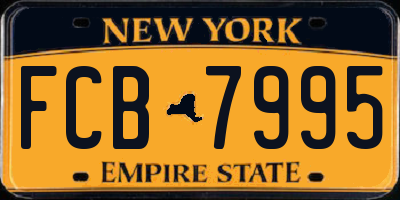 NY license plate FCB7995