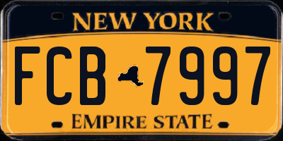 NY license plate FCB7997