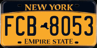 NY license plate FCB8053