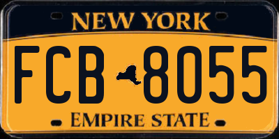 NY license plate FCB8055