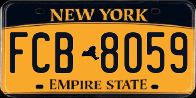 NY license plate FCB8059