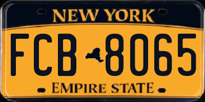 NY license plate FCB8065