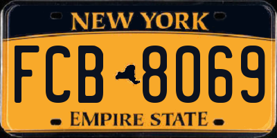 NY license plate FCB8069