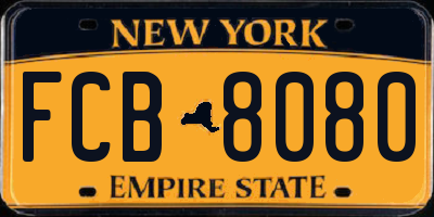 NY license plate FCB8080