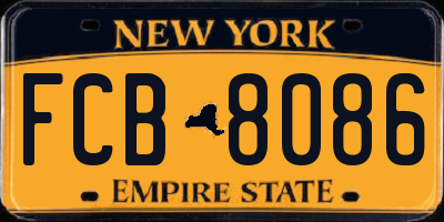 NY license plate FCB8086