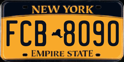 NY license plate FCB8090