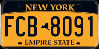 NY license plate FCB8091