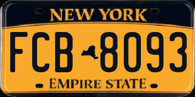 NY license plate FCB8093
