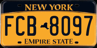 NY license plate FCB8097