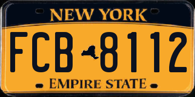 NY license plate FCB8112