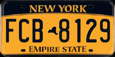 NY license plate FCB8129