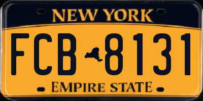 NY license plate FCB8131