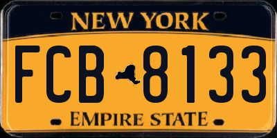 NY license plate FCB8133