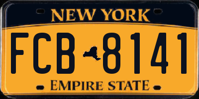 NY license plate FCB8141
