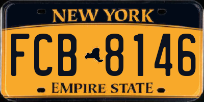 NY license plate FCB8146